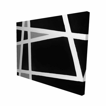 FONDO 16 x 20 in. Black & White Abstract Shapes-Print on Canvas FO2776641